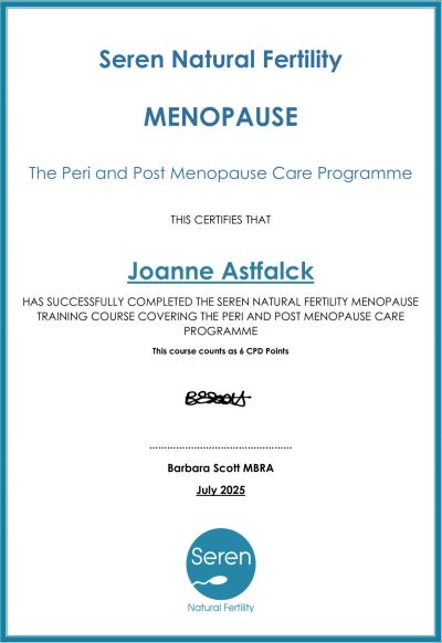 Joanne Astfalck Menopause course